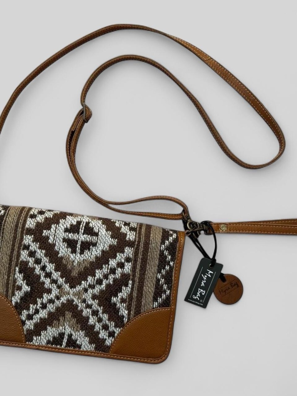 Myra Bag Brown, Cream & Tan Woven Crossbody